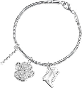 Majorette Jewelry Paw Crystal Hypoallergenic Adjustable, Safe-Nickel, Lead Free