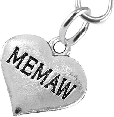 Memaw Heart Charm Fishhook Earring Hypoallergenic, Safe-Nickel, Lead & Cadmium Free!