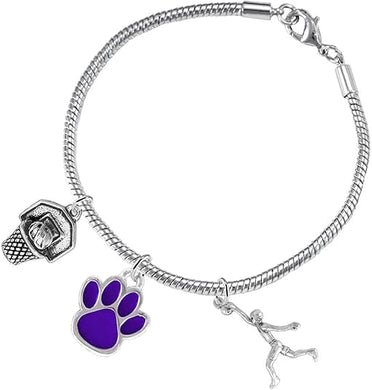 Purple Paw Basketball Jewelry, Adjustable, Safe-Hypoallergenic, Nickel, Lead Free