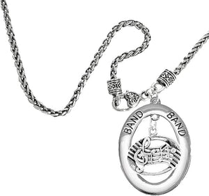 Band Music Notes Hypoallergenic Adjustable Necklace, Safe-Nickel, Lead Free
