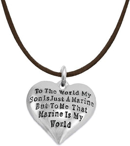 Marine Mom, My Son, is My World Bracelet, Hypoallergenic, Safe- Nickel, Lead and Cadmium Free