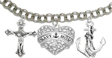 Navy Mom, Adjustable Bracelet, Hypoallergenic, Safe-Nickel, Lead, Cadmium Free