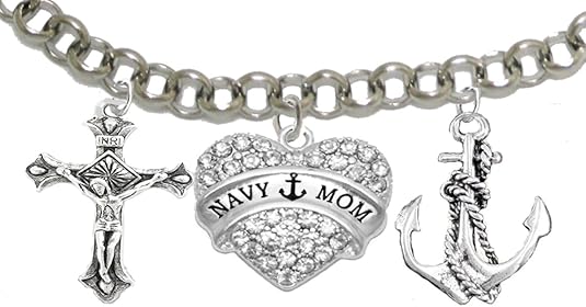 Navy Mom, Adjustable Bracelet, Hypoallergenic, Safe-Nickel, Lead, Cadmium Free