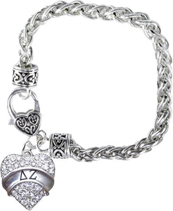 Delta Zeta Crystal Heart Bracelet ©2015 Licensed Sorority Jewelry Manufacturer