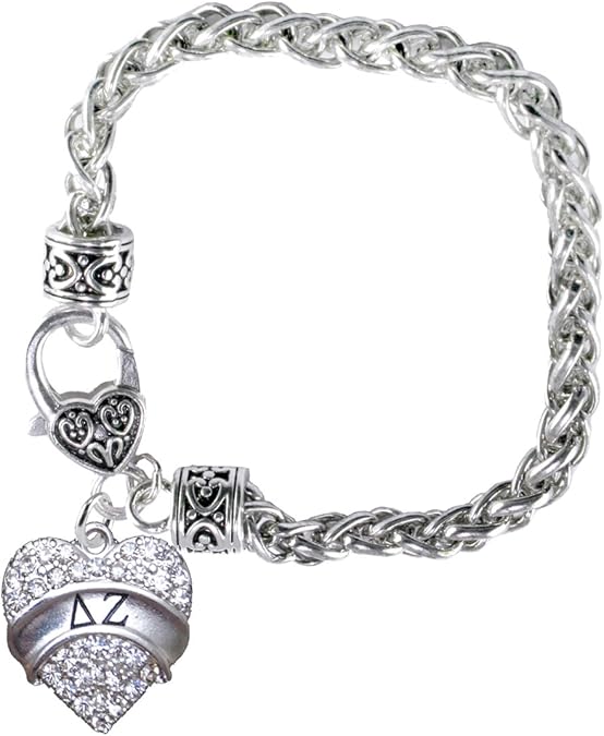 Delta Zeta Crystal Heart Bracelet ©2015 Licensed Sorority Jewelry Manufacturer