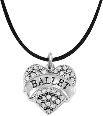 Ballet Crystal Heart Hypoallergenic Necklace. Nickle and Lead Free!