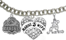 Marine Mom, I Love My Marine Bracelet, Hypoallergenic, Will NOT Irritate Anyone with Sensitive Skin. Safe- Nickel, Lead, Cadmium Free