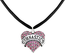 Gymnastics Crystal Pink Heart Necklace, Adjustable, Hypoallergenic, Nickel, Lead & Cadmium Free!