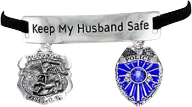 Policeman Keep My Husband Safe Policeman's Wife Hypoallergenic Adjustable Bracelet. Nickle and Lead Free