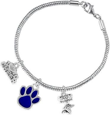 Blue Paw Cheer 3 Charm Bracelet Safe-Hypoallergenic, Nickel, Lead and Cadmium Free