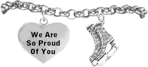 Ice Skates, We are So Proud of You Hypoallergenic Adjustable Bracelet