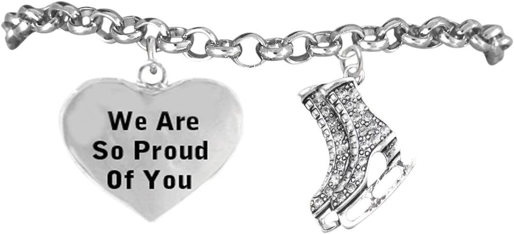 Ice Skates, We are So Proud of You Hypoallergenic Adjustable Bracelet