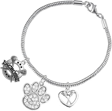 Lacrosse Jewelry, Orange Crystal Paw Jewelry, Hypoallergenic Safe-Nickel, Lead and Cadmium Free!