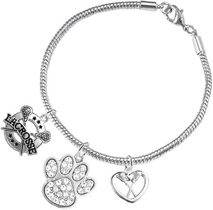 Lacrosse Jewelry, Orange Crystal Paw Jewelry, Hypoallergenic Safe-Nickel, Lead and Cadmium Free!