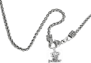 Army, I Love My Soldier, Necklace Hypoallergenic, Safe-Nickel, Lead, Cadmium Free