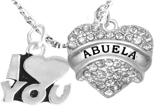 Abuela I Love You Adjustable Curb Chain Necklace, Hypoallergenic, Safe-Nickel, Lead, Cadmium Free