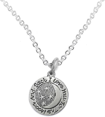 Mother's Day Jewelry, Mom Jewelry, Grandma Jewelry I Love You To The Moon And Back, Adjustable Neck Hypoallergenic-Safe, Nickel, Lead Free