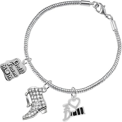Drill Team Jewelry, Cute Looking 3 Charm Bracelet Hypoallergenic, Safe-Nickel, Lead, and Cadmium Free
