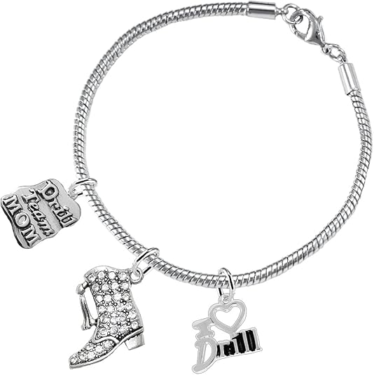 Drill Team Jewelry, Cute Looking 3 Charm Bracelet Hypoallergenic, Safe-Nickel, Lead, and Cadmium Free