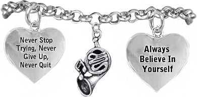 The, French Horn Never Give Up, Never Quit Hypoallergenic Adjustable, Safe-Nickel, Lead Free