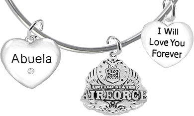 Abuela, I Will Love You Forever, Air Force Hypoallergenic, Safe-Nickel Free, No Poisonous Lead Or Cadmium