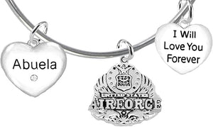 Abuela, I Will Love You Forever, Air Force Hypoallergenic, Safe-Nickel Free, No Poisonous Lead Or Cadmium