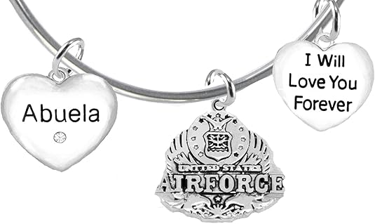 Abuela, I Will Love You Forever, Air Force Hypoallergenic, Safe-Nickel Free, No Poisonous Lead Or Cadmium