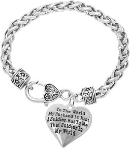 Army Wife, My Husband is My World, Hypoallergenic, Safe-Nickel, Lead, Cadmium Free