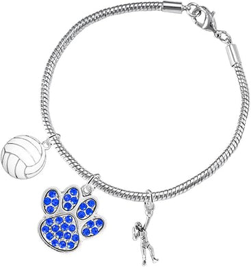 Blue Crystal Paw Volleyball, Adjustable, Safe-Hypoallergenic, Nickel, Lead and Cadmium Free