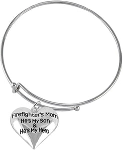 Firefighter, My Son is My Hero Bracelet, Adjustable Hypoallergenic, Safe-Nickel, Lead, Cadmium Free
