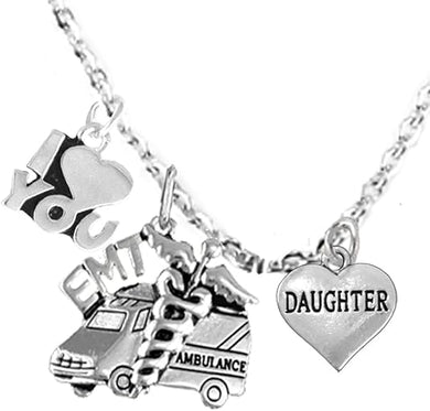 EMT, Daughter Adjustable Necklace, Hypoallergenic, Safe-Nickel, Lead, Cadmium Free
