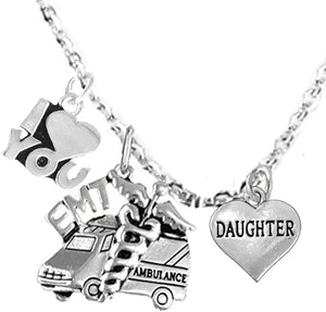 EMT, Daughter Adjustable Necklace, Hypoallergenic, Safe-Nickel, Lead, Cadmium Free