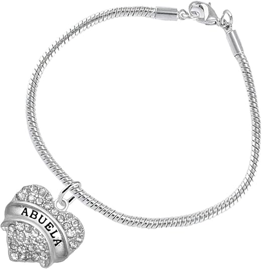 Abuela Crystal Heart Bracelet Safe-Hypoallergenic, Nickel, Lead & Cadmium Free!