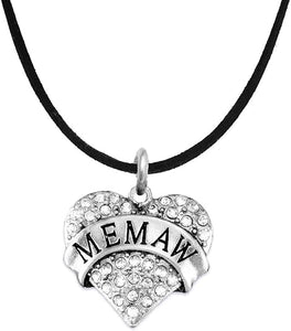 Memaw Charm Necklace Adjustable, Hypoallergenic, Safe-Nickel, Lead & Cadmium Free!