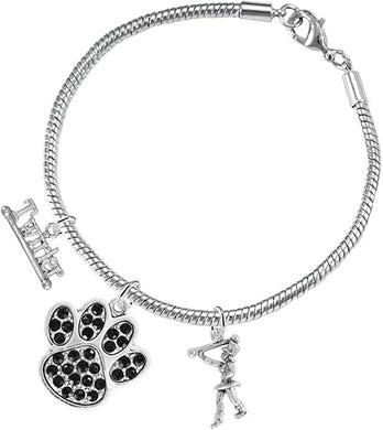 The, Majorette Jewelry Black Crystal Paw Hypoallergenic Adjustable, Safe-Nickel, Lead Free