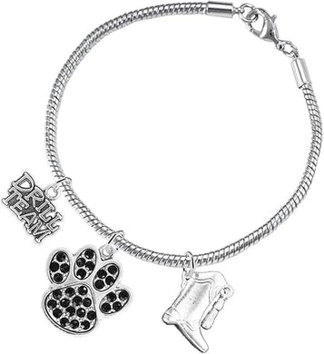 The, Drill Team Jewelry Black Crystal Paw Hypoallergenic Adjustable, Safe-Nickel, Lead Free