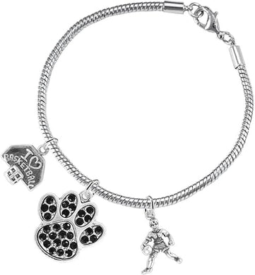 Black PawCrystal Basketball Jewelry, Adjustable, Safe-Hypoallergenic, Nickel, Lead Free