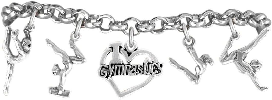Gymnastic 5 Charm Bracelet Hypoallergenic, Safe-Nickel, Lead & Poisonous Cadmium Free!