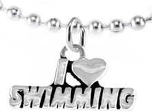 I Love Swimming, Necklace Adjustable Hypoallergenic, Safe-Nickel, Lead & Cadmium Free!