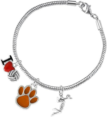Orange Paw Volleyball, Adjustable, Safe-Hypoallergenic, Nickel, Lead Free