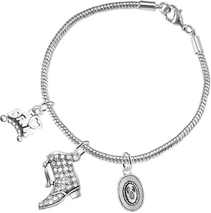 Drill Team Jewelry, Cute Looking 3 Charm Bracelet Hypoallergenic, Safe-Nickel, Lead, and Cadmium Free
