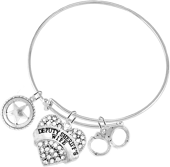 Deputy Sheriff's Wife Genuine Crystal Bracelet, Hypoallergenic Adjustable Nickle, Lead Free
