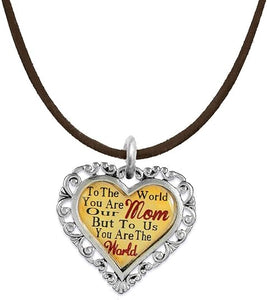 Mom Heart Charm Necklace Hypoallergenic, Adjustable, Safe, Nickel, Lead & Cadmium Free!