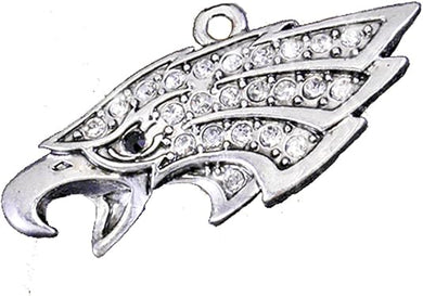 Patriotic Eagle, Genuine Crystall, Lead, Cadmium Free, Charm With Jump Ring Attached