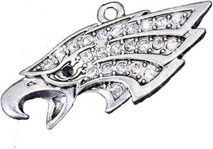 Patriotic Eagle, Genuine Crystall, Lead, Cadmium Free, Charm With Jump Ring Attached