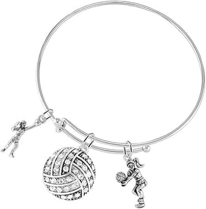 Crystal Volleyball, Adjustable, Safe-Hypoallergenic, Nickel, Lead, and Cadmium Free