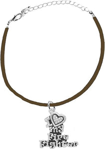 Firefighter, I Love My Firefighter, Genuine Crystal, Adjustable Bracelet, Hypoallergenic, Safe-Nickel, Lead, Free