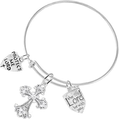 Christian 3 Charm Adjustable Bracelet Hypoallergenic, Safe-Nickel, Lead, Free