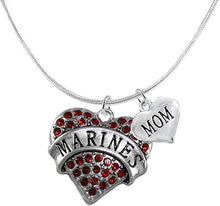 Marine Mom Heart Necklace, Adjustable, Hypoallergenic, Will NOT Irritate Anyone with Sensitive Skin. Safe- Nickel, Lead and Cadmium Free