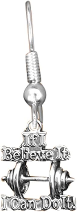 If I Believe It I Can Do It Weight Lifter Hypoallergenic Earring, Safe-Nickel Free!